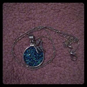 Moose symbol and blue rock Necklace